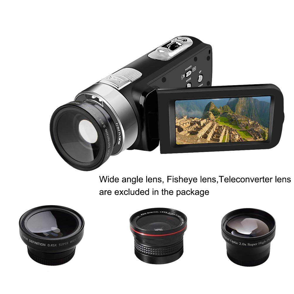 Videokamera Full-HD Camcorder 1080p 24 Megapixel-Digitalkamera fur Standbilder