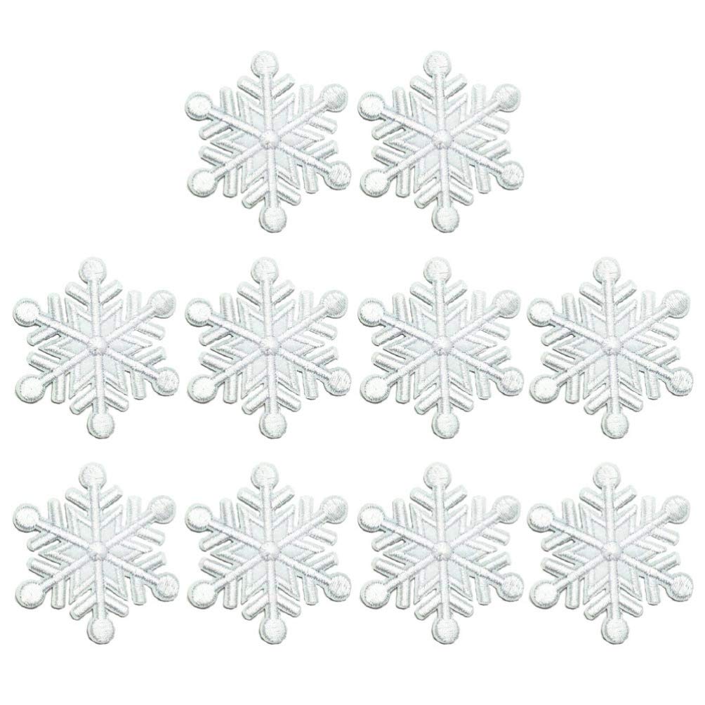 PRETYZOOM 20Pcs Christmas Embroidered Patches Snowflake Sew On Cloth Embroidered Patches Appliques Machine Embroidery Needlecraft Project