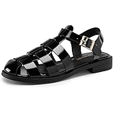 DREAM PAIRS Womens Fisherman Gladiator Braided Flat Sandal Cute Woven Strappy Closed Toe Shoes for Summer