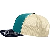 apparel-wear.com Richardson 112 Structured Classic Trucker Snapback Custom Box (US, Alpha, One Size, Blue Teal/Birch/Navy)