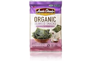 Annie Chun's Organic Seaweed Snacks, Sea Salt & Vinegar, USDA Certified Organic, Vegan, Gluten Free & Non-GMO, 0.35 Oz (Pack of 12)