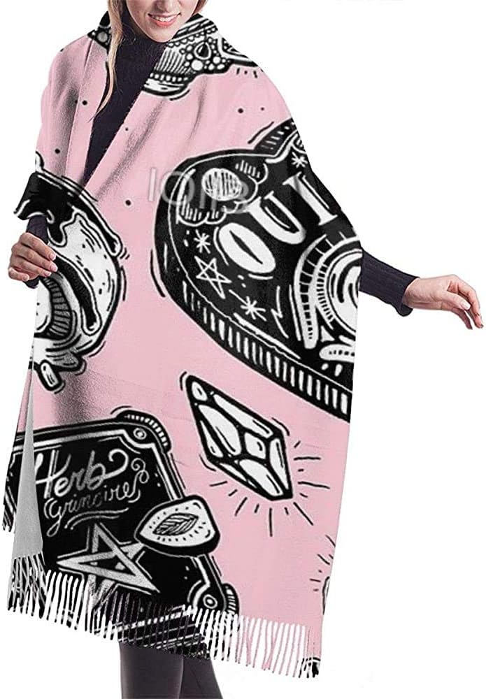 Witchy Oversized Cashmere Scarf Shawl Wrap Winter Warm For Women