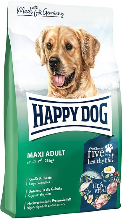 Amazon Co Jp Happy Dog ハッピードッグ マキシ アダルト 大型犬 成犬用 グルテンフリー ポテト不使用 無添加 ヒューマングレード ドイツ製 ドッグフード 大粒 14kg ホーム キッチン