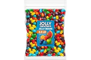 MUNCHIQUE JOLLY R. Jelly Beans, 3.5 lb Bulk Candy (~1,200 Pieces) – Strawberry, Orange, Watermelon, Blue Raspberry, Grape & Green Apple – Resealable Stand-Up Pouch, Rainbow Fruit Mix for Parties & Piñatas