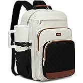 VANKANY Backpack for Women Laptop Bag, Travel Work Computer Bags Adult School Bookbag for College Woman Teacher Nurse Office Commuter Carry On, WhiteBlackBrown