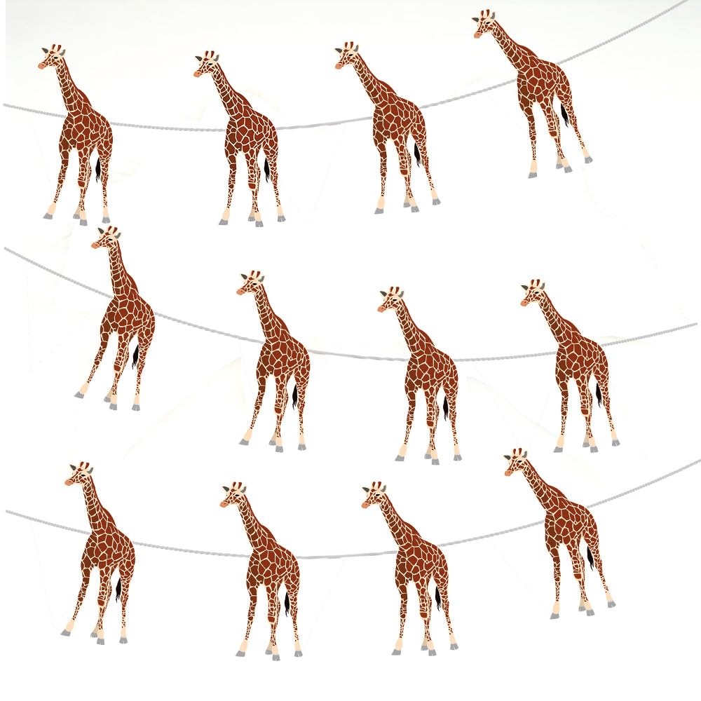 AK Giftshop Giraffe Bunting Party Decorations - 12pcs / 2.5m Ribbon