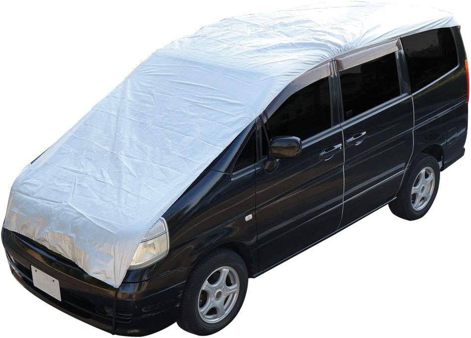 Amazon ハーフボディーカバー フロントガラスカバー 1年中使える 凍結防止 火山灰 鳥の糞 車中泊 日除け ハーフタイプ簡単装着 L ボディーカバー 車 バイク