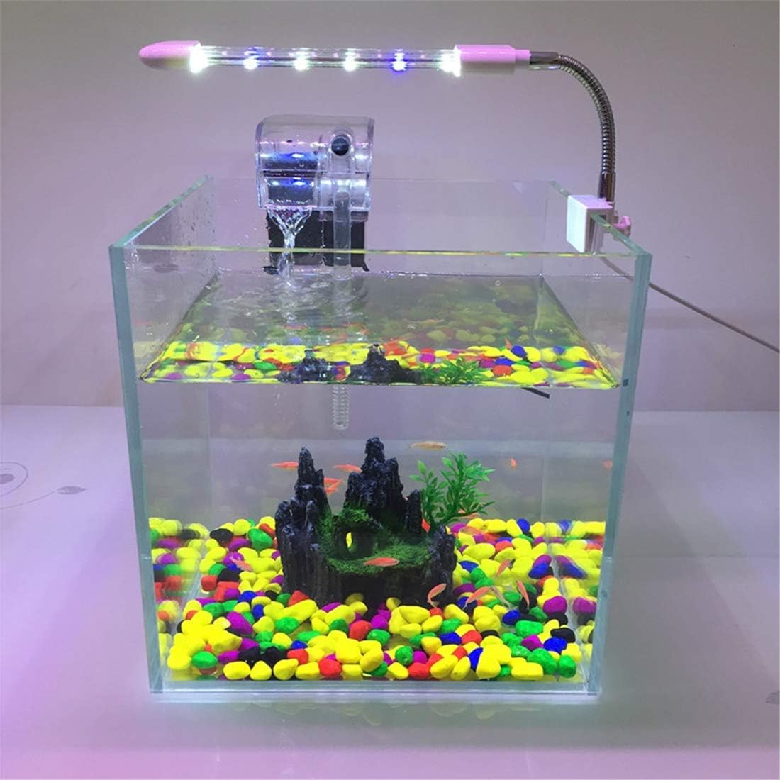 Fish Tank Clip Light LED Aquarium Lamp Small Mini Bracket Lighting for Tanks,40cm/16in