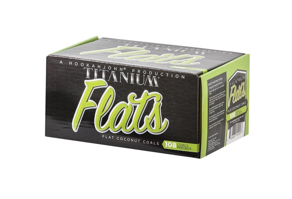 HookahJohn Titanium Coconut Hookah Coals 108 Count Flats Buy Online