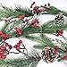 Christmas Artificial Pine Garland with Spruce Cypress Berries Frosted Pinecones Winter Greenery Garland for Holiday Season Mantel Fireplace Table Runner Centerpiece Decoration 6.6 feet