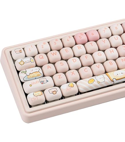 m♡ki Amazon.com: PBT Cute Keycaps, Pink MOG Profile Keycap, 139 Keys