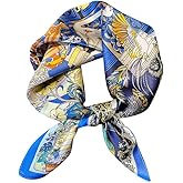 Lenvowela Mulberry Silk Scarfs Women Small Square Scarf 21" x 21" Breathable Lightweight Neckerchief Headscarf