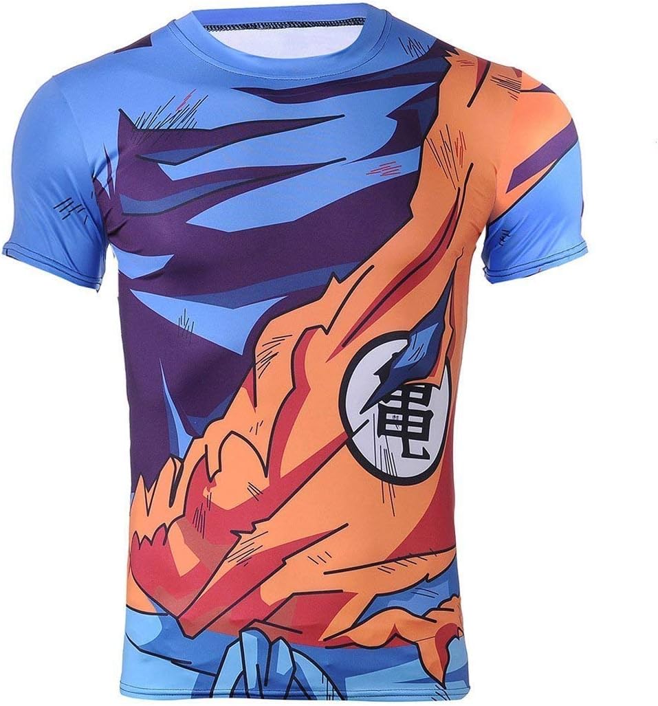 pidak T-Shirt New Fighter Design Ripped Orange and Blue Cosplay Shop
