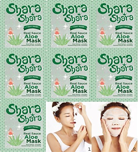 [Shara Shara] 7 pcs ALOE Facial Mask Sheets, Aloe Extract Providing Moisture and Skin Soothing, Korean Cosmetics, Home Skincare, Essence Mask Pack