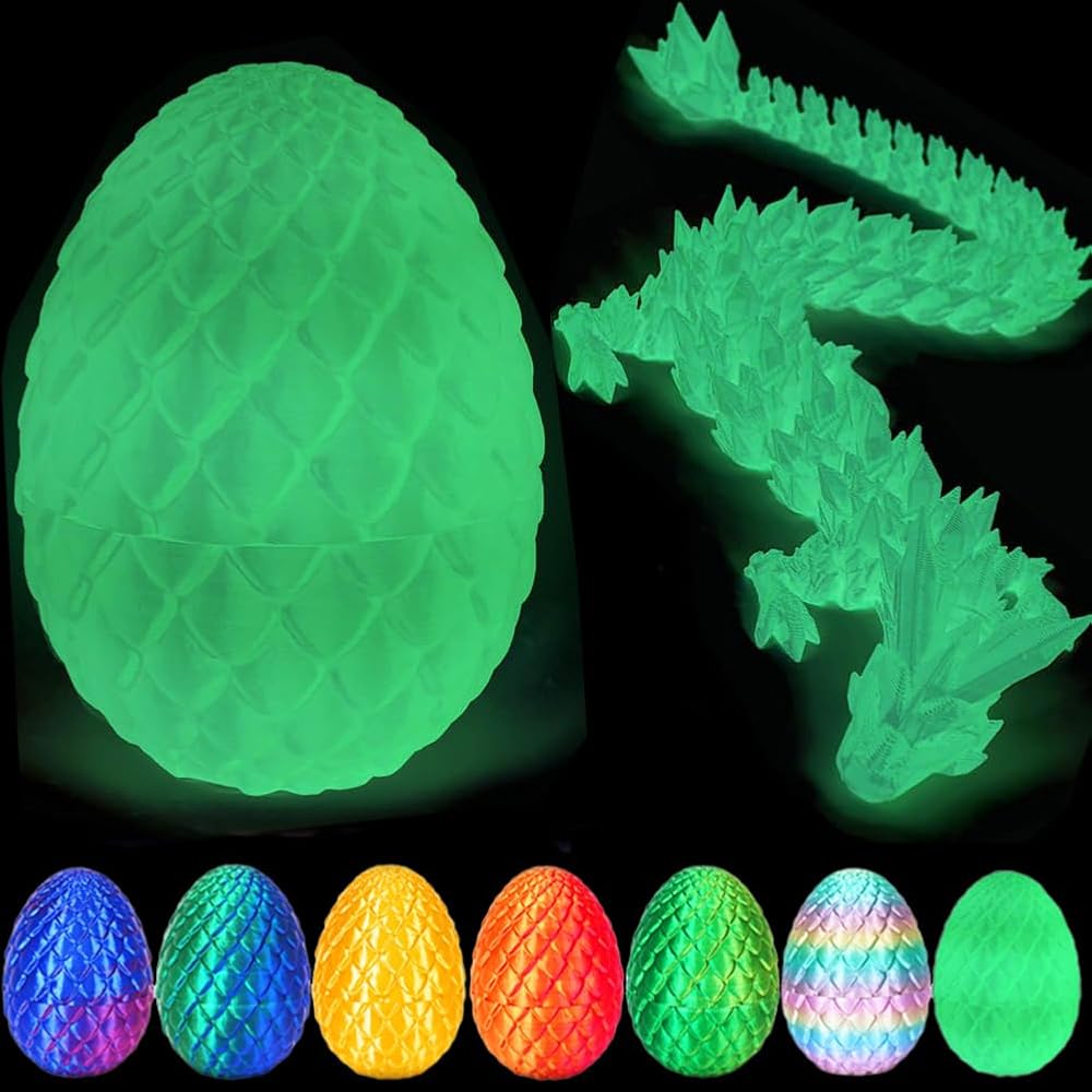 YILCER 12 Inch 3D Dragon Egg Toy Luminous Eco Safe Upgraded Joints