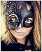 Masquerade Mask Venetian Butterfly Shiny Metal Mardi Gras Mask Multicolor (One size, Black)