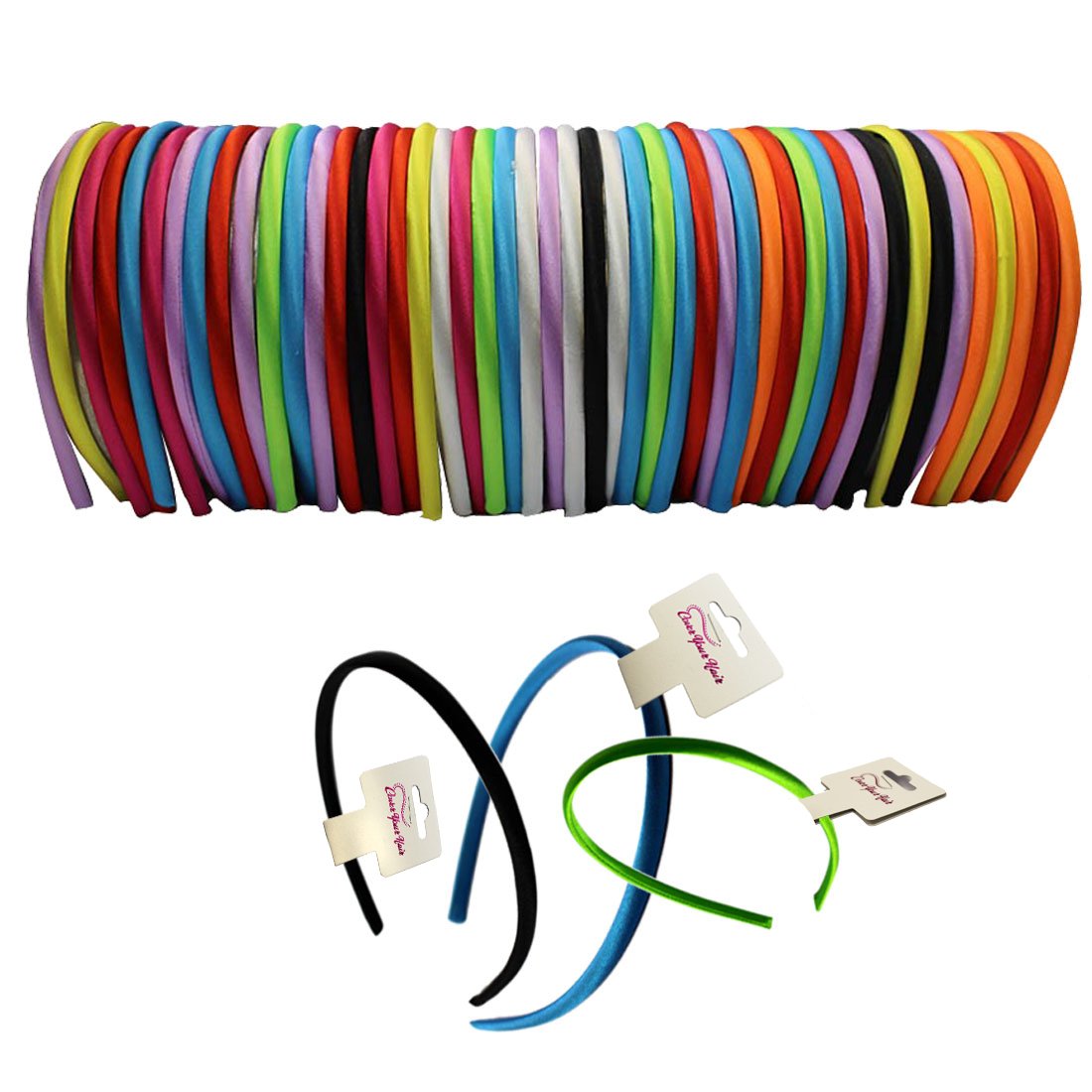 Headband 1/2" Black Plastic Hair Headband 36 Pieces By