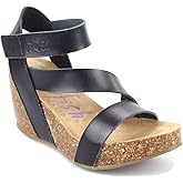 Blowfish Malibu Women's Hapuku Wedge Sandal, Black Dyecut, 6M