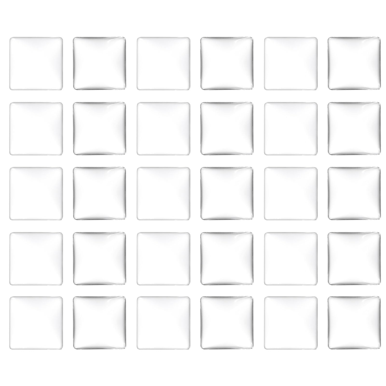 PATIKIL Transparent Glass Cabochons, 40Pcs 30x30mm Square Glass Dome Tiles for Photo Pendant Jewelry Making, Clear