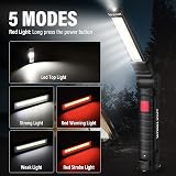 FIBRAVE Rechargeable LED Work Light Magnetic Base 5 Modes Torch (2 Pack Black) view 2