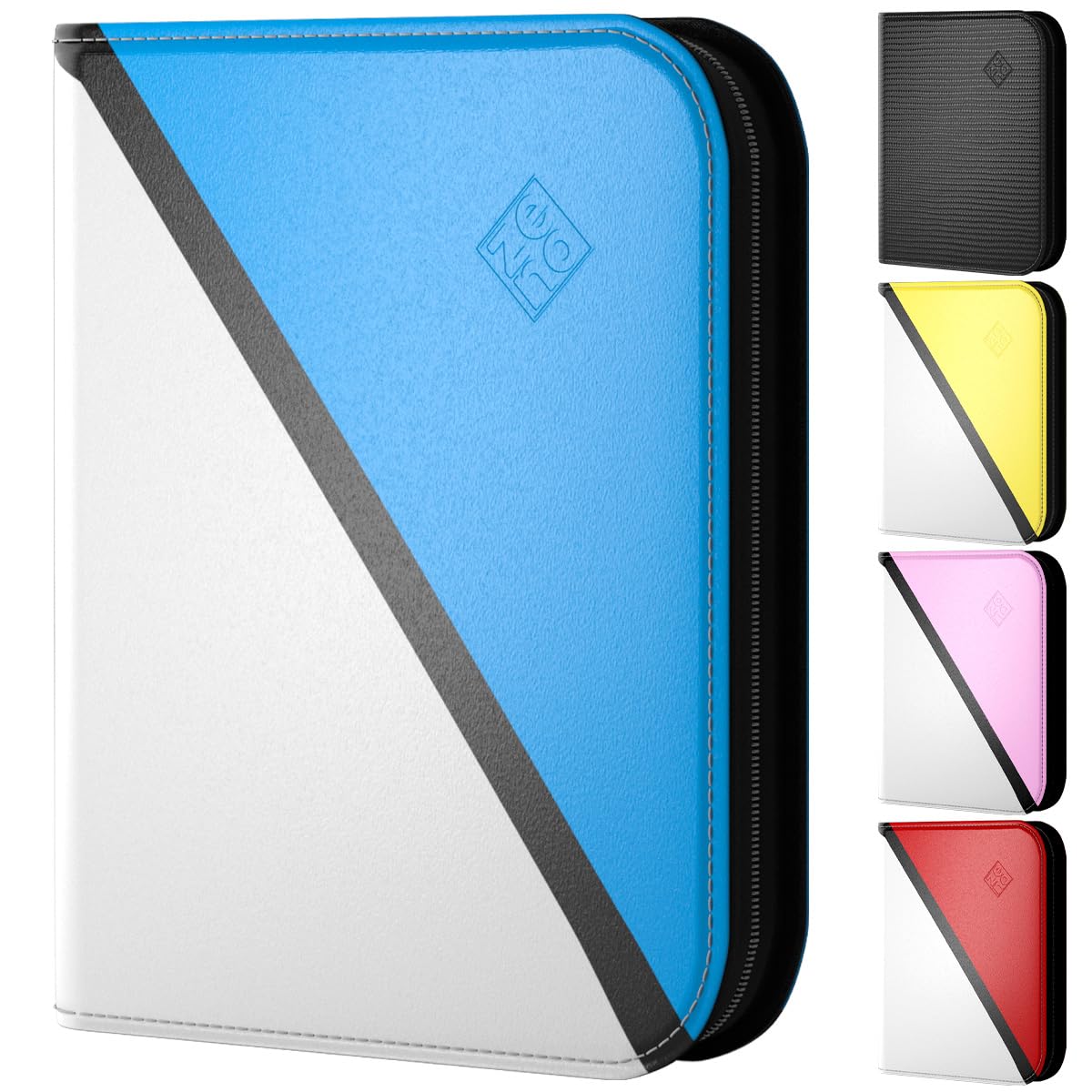 Trading Card Binder 4 Pocket – With 50 Pages + 400 Slot Capacity, Top Loading Sleeves, PU Leather Cover, Card Folder & Collector Album for Standard Size Trading Cards, TCG & Sports Cards - Blue — image 1