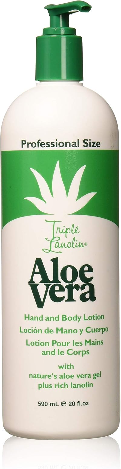 Triple Lanolin 590ml Aloe Vera Hand Body Lotion Dry Skin Moisturizer