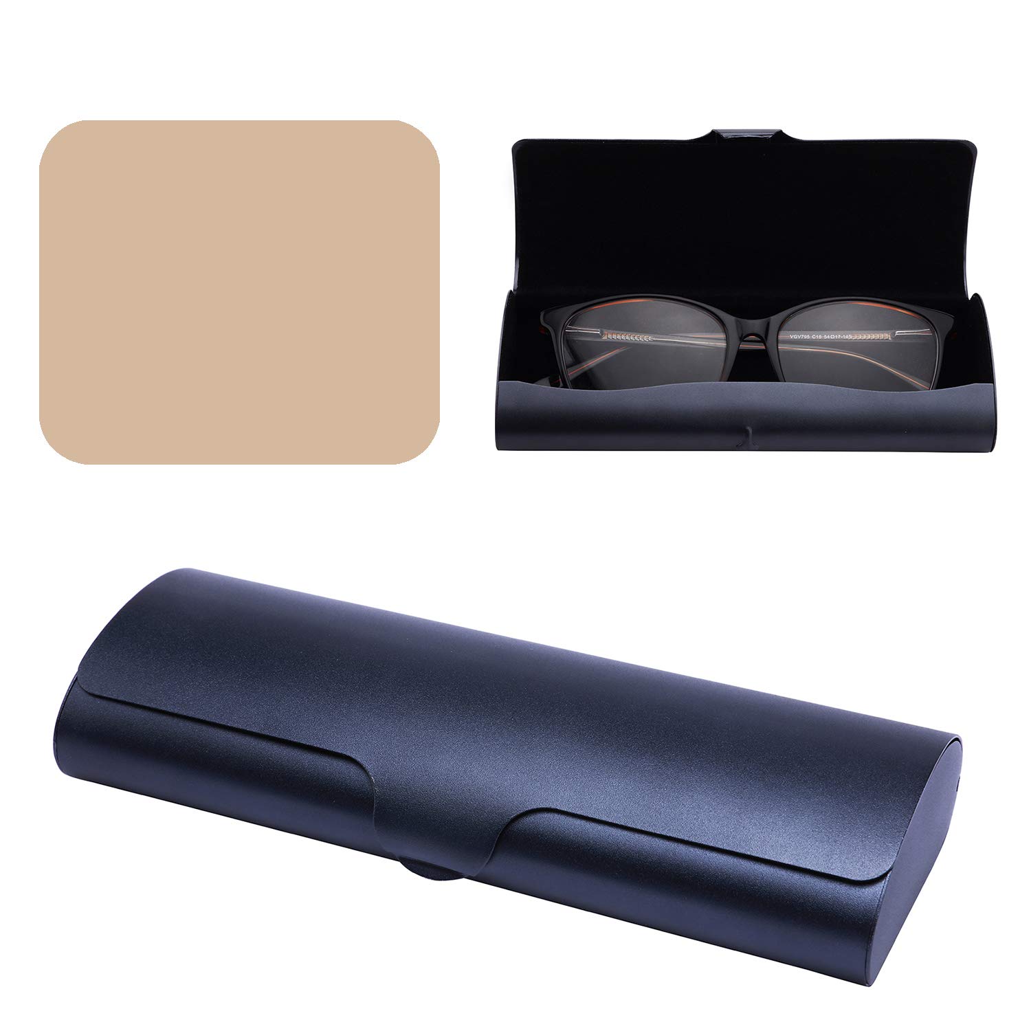 Philley Aluminum Ultra-Light Eyeglass Case Hard Shell Nearsighted Glasses Case for Women & Men(Dark Blue)