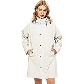 UNIQUEBELLA Rain Jackets for Women Waterproof, Raincoat Long Hooded Rain Coats Outdoor Windbreaker Trench Coat
