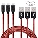 Cordify 3Pack 10FT Nylon Braided 8Pin Lightning to USB Charging Cable Cord with Aluminum Connector Compatible with iPhone 7/7+/6/6s/6 plus/6s+, 5c/5s/5/SE, iPad /iPod & More (Red)