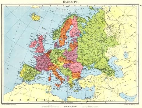 Amazon Co Jp ヨーロッパ ヨーロッパ戦前の少々前ヨーロッパ 2 1938 古い地図 アンティークマップ ビンテージマップ ヨーロッパのプリント地図 ホーム キッチン