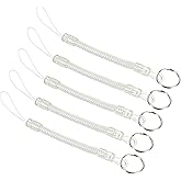 PATIKIL Retractable Spring Coil Strap with Keyring Plastic Spiral Stretchy Key Holder Lanyard Cord