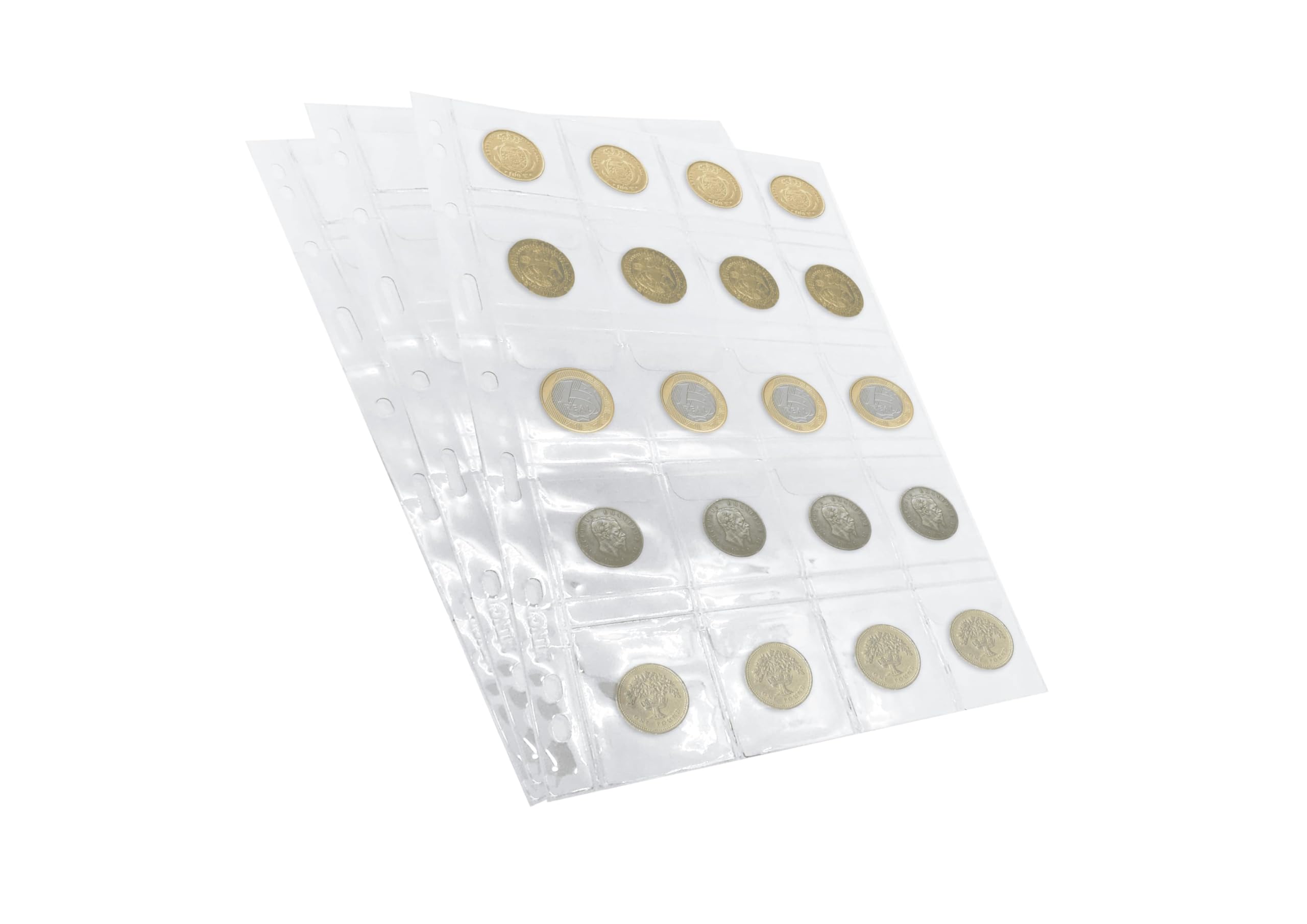 PCCB MINGT 10PCS 20 Slots Coin Album Inner Sheets Standard 9-Hole Coin Pocket Type Album Insert Pages For Coin Collecting And Supplies