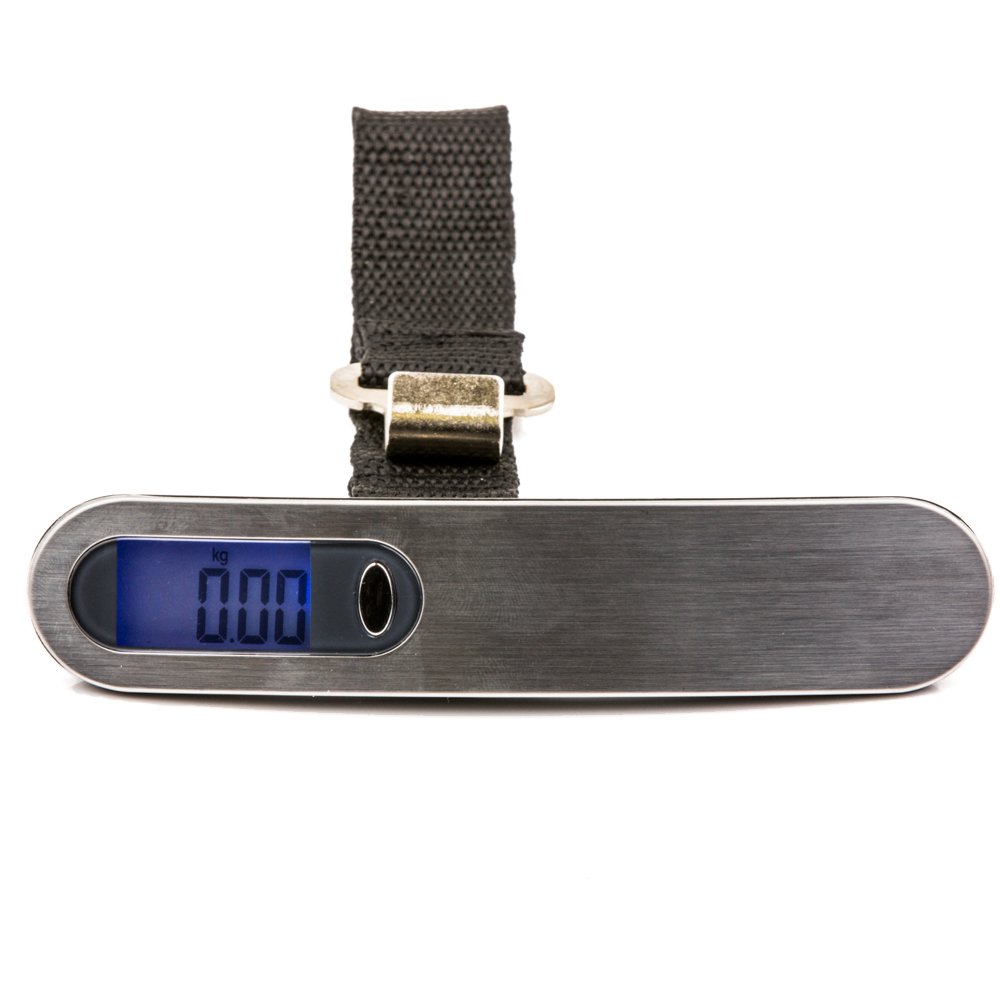 JUTH Metal Finish Digital Luggage Scales with nylon strap, 50kg load