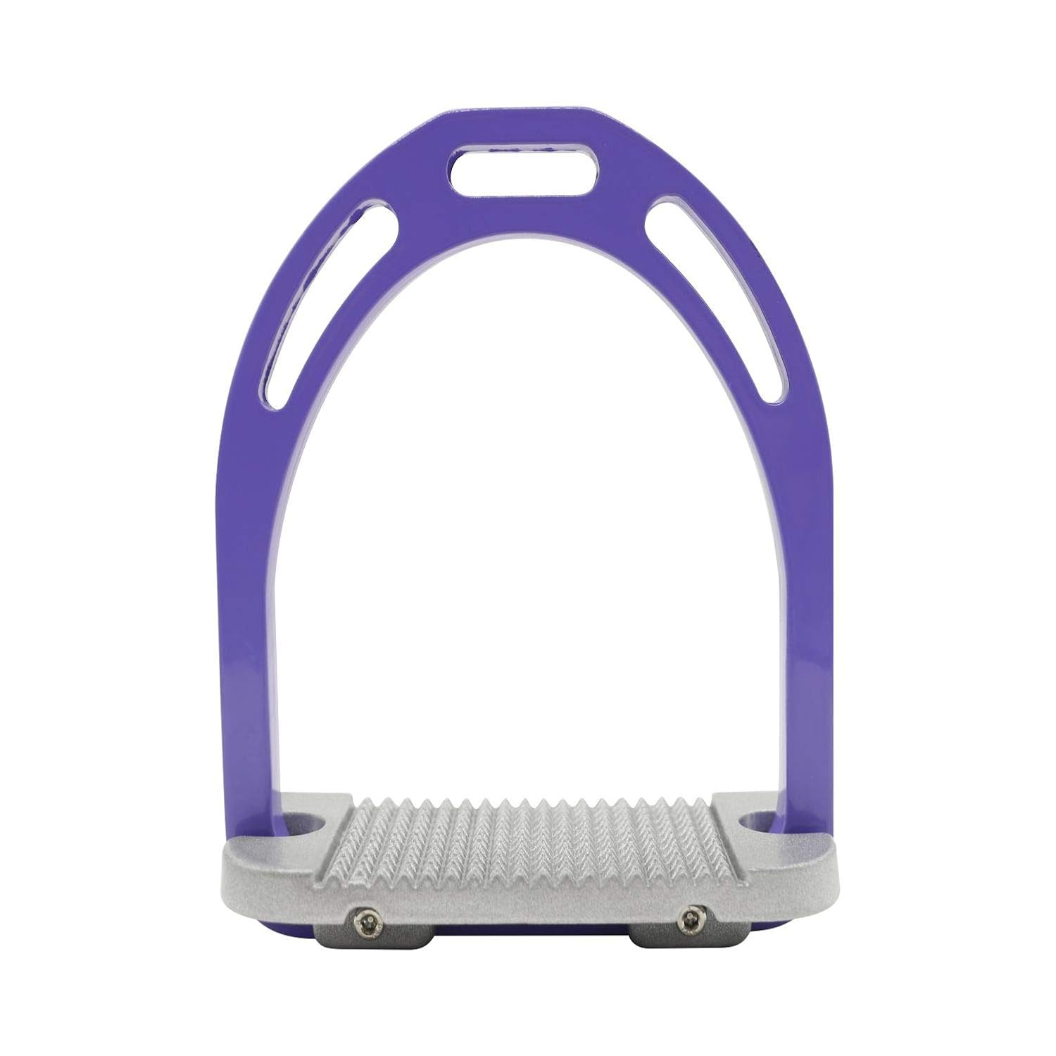 AK Aluminum Light Weight Horse Riding Equestrian Stirrups with Coated Colors (Purple/Silver, 4.75'') - Image 4