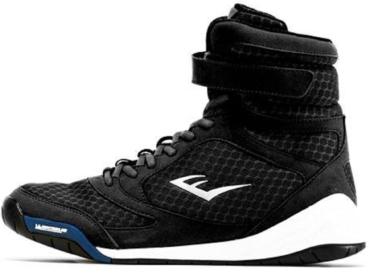 Everlast New Elite High Top Boxing Shoes - Black, Blue, Red