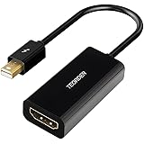 Mini DisplayPort to HDMI Adapter,Teorder Thunderbolt Adaptor HDMI Female Cable Audio Video HDTV Cable for Apple MacBook, MacBook Pro 13 15 17 inch, MacBook Air, iMac, Mac Mini, Mac Pro, Microsoft Surface Pro,LenovoX1,DellXPS