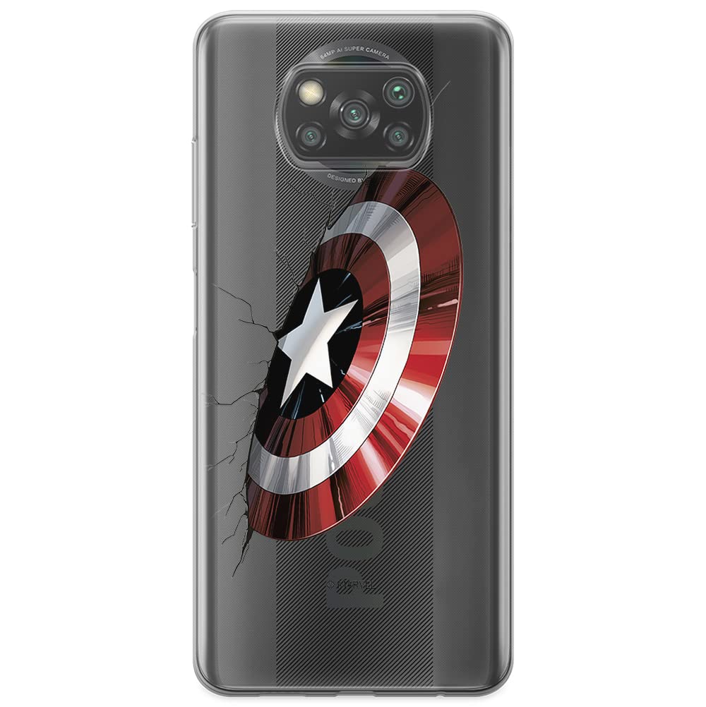 ERT GROUP mobile phone case for Xiaomi POCOPHONE X3 original and officially Licensed Marvel pattern Captain America 023 optimally adapted to the shape of the mobile phone, partially transparent