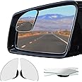 Ampper Fan Shaped Blind Spot Mirror, Frameless HD Glass Convex Wide Angle Stick on Blindspot Mirror Rearview Car Mirror for Car SUV and Truck (Large, Pack of 2)