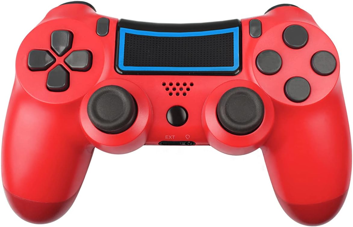 PS4 Controller Wireless Gamepad for PS4,PC Windows,iPhone,Android with Touch Pad High-Precison Joystick-Red
