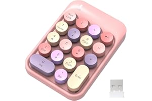 FELICON Wireless Numeric Keypad 18 Keys with 2.4G Mini Portable Silent Number Pad USB Receiver Financial Accounting Keyboard 
