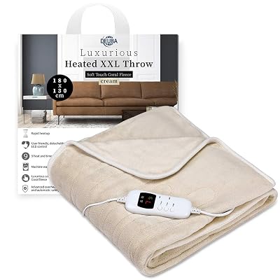 Deuba Heated Throw XXL Electric 71 x 52 Inch Over India