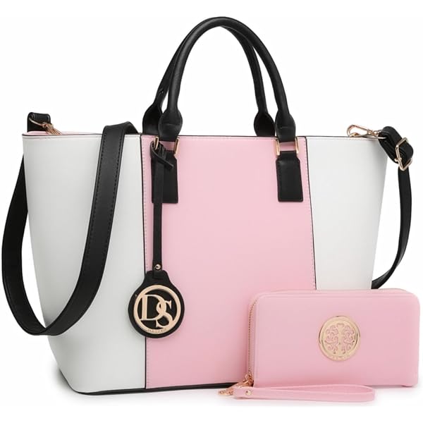 Dasein Women’s Two-Tone Tote Bag – Colorblock Vegan Leather, Detachable Strap, Includes Wallet - View #8