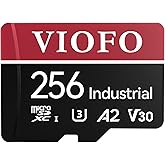 VIOFO 256GB Industrial Grade microSD Card, U3 A2 V30 High Speed Memory Card with Adapter, Support Ultra HD 4K Video Recording