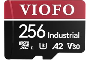 VIOFO 256GB Industrial Grade microSD Card, U3 A2 V30 High Speed Memory Card with Adapter, Support Ultra HD 4K Video Recording