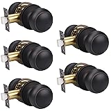 KNOBWELL 5 Pack Bronze Passage Door Knobs