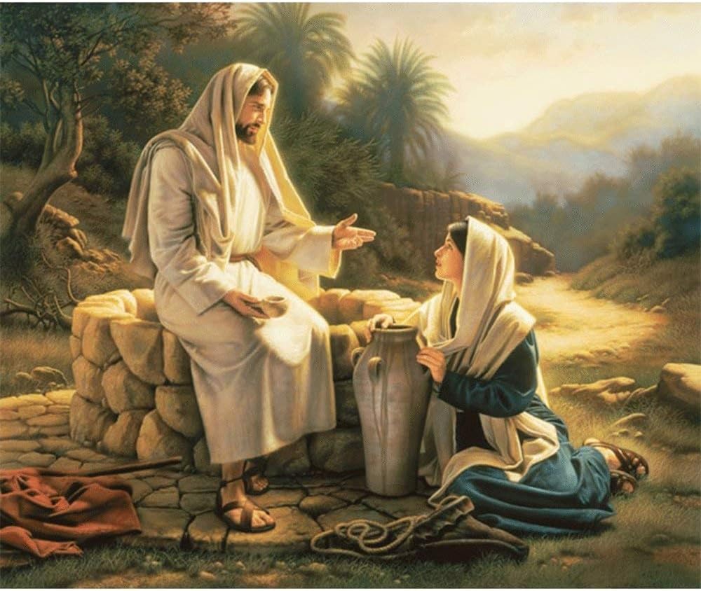 YOMIA 5D DIY Diamond Painting Mosaics Religion Jesus Cross Stitch Hand Embroidery Paint by Numbers Crystal Rhinestone Diamond Craft Kits for Adults