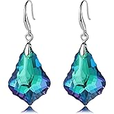Austrian Crystal Baroque Teardrop Dangle Hook Earrings for Women 14K Gold Plated Drop Earring Hypoallergenic Jewelry
