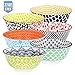 E-Gtong Ceramic Cereal Bowl 27 OZ, Porcelain Bowls Set of 6,Assorted Colorful Ceramic Bowl for Soup, Pasta, Salad and Rice, Microwave & Dishwasher Safe