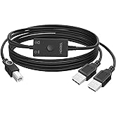 Printer Cable Splitter 2 in 1 Out,Prlnter Splitter for Two Computers | Suitable for two computers to share one printer, compatible with inkless printers etc.