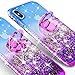 [Coverlab] Glitter Phone Case Kickstand Compatible Apple iPhone Xs Max, Ring Stand Liquid Floating Quicksand Bling Sparkle Protective Girls Women iPhone Xs Max - (Blue Gradient)